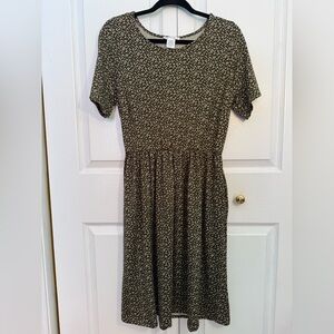 Olive and Cream Casual Dress